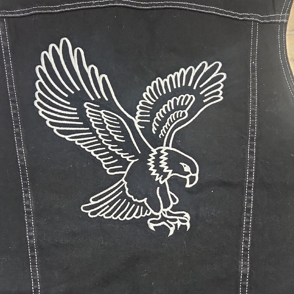 Harley-Davidson Black Vest with Eagle Embroidery Size M. 100 % Cotton. - Picture 10 of 14